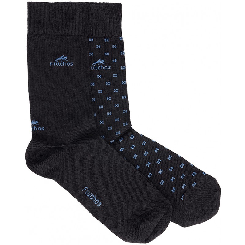 CHAUSSETTES LONGUES FLEURIES CA0009 NAVY_BLACK