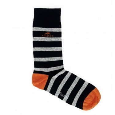 CHAUSSETTES LONGUES FLEURIES CA0009 NAVY_RAYAS