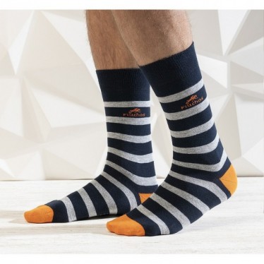 CHAUSSETTES LONGUES FLEURIES CA0009 NAVY_RAYAS
