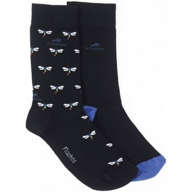 CHAUSSETTES LONGUES FLEURIES CA0009 NAVY