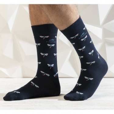 CHAUSSETTES LONGUES FLEURIES CA0009 NAVY