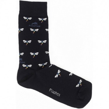 CHAUSSETTES LONGUES FLEURIES CA0009 NAVY