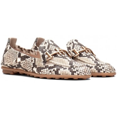 Hispanitas HV254027 Mocassins femme Bombay SNAKE_TAUPE_C003