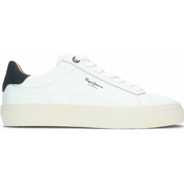 Baskets en cuir Pepe Jeans pour homme PMS30930 WHITE