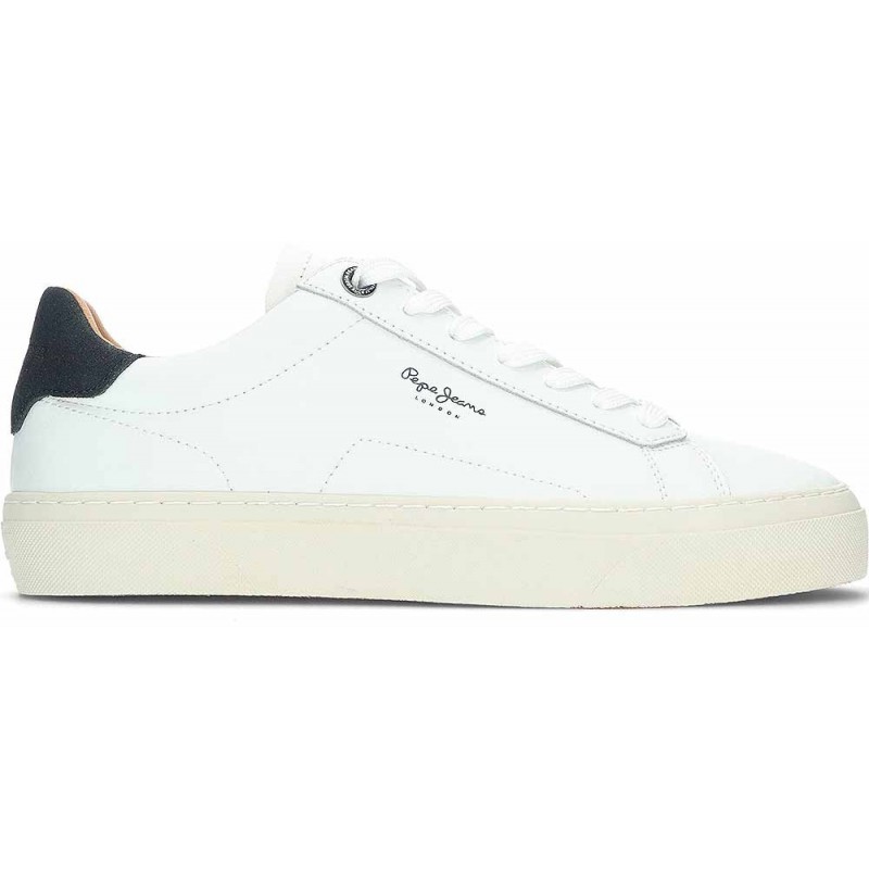 Baskets en cuir Pepe Jeans pour homme PMS30930 WHITE