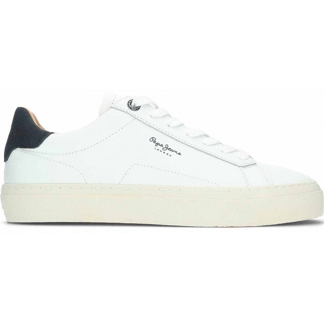 Baskets en cuir Pepe Jeans pour homme PMS30930 WHITE