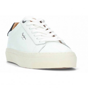 Baskets en cuir Pepe Jeans pour homme PMS30930 WHITE