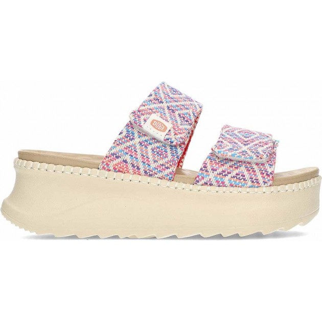 Sandales pour femmes HEYDUDE Delray Slide Surf Baja 43210 BLUE_PINK_MULTI
