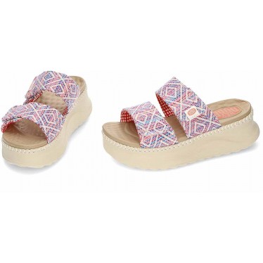 Sandales pour femmes HEYDUDE Delray Slide Surf Baja 43210 BLUE_PINK_MULTI