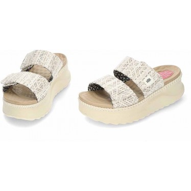 Sandales pour femmes HEYDUDE Delray Slide Surf Baja 43210 TAN_MULTI
