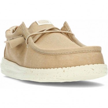 Mocassins à lacets en toile extensible HEYDUDE HD40700 TAN