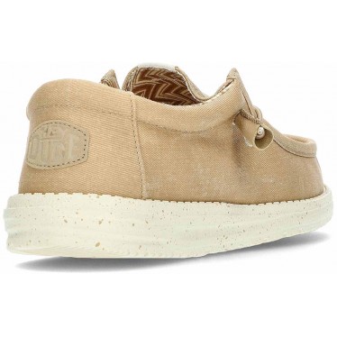 Mocassins à lacets en toile extensible HEYDUDE HD40700 TAN