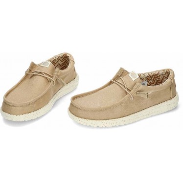 Mocassins à lacets en toile extensible HEYDUDE HD40700 TAN