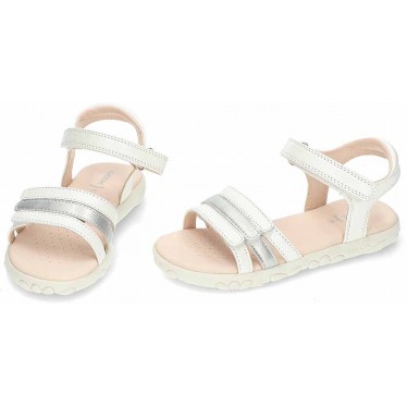 Sandales GEOX Haiti J458ZD pour fille WHITE_SILVER
