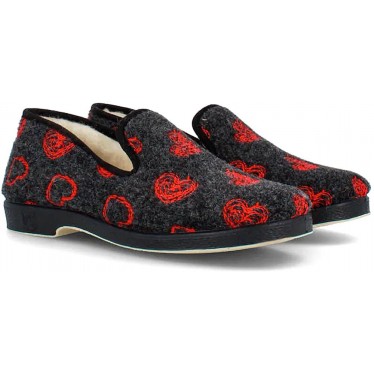 PANTOUFLES COEURS DOCTEUR CUTILLAS 332 NEGRO
