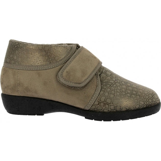 Chausson avec fermeture autocollante DOCTOR CUTILLAS 41616 TAUPE Chausson avec fermeture autocollante DOCTOR CUTILLAS 41616 TAUPE