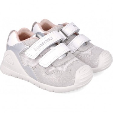 Baskets urbaines pour femmes Biomecanics 252120 BLANCO_PLATA_C313