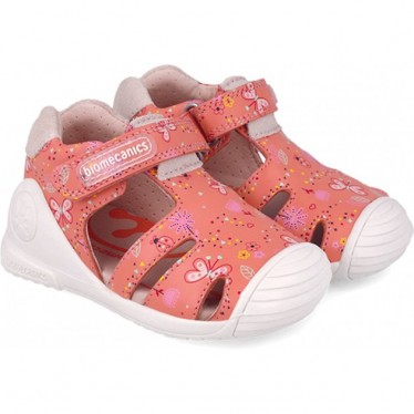 Sandales pour fille Biomecanics 252101 à imprimé papillon CANTALUPE_A833