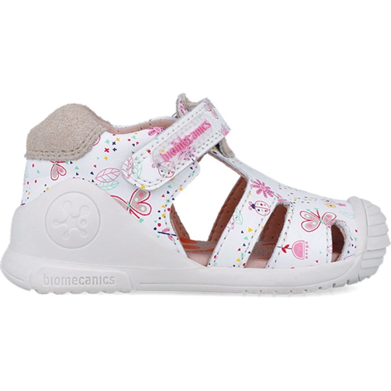 Sandales pour fille Biomecanics 252101 à imprimé papillon BLANCO_B050