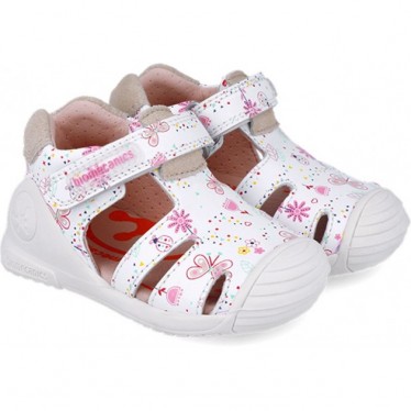 Sandales pour fille Biomecanics 252101 à imprimé papillon BLANCO_B050