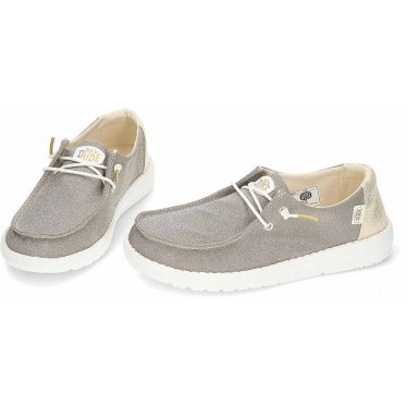 Chaussures pour femmes HEY DUDE Metallic Sparkle HD41082 GOLD