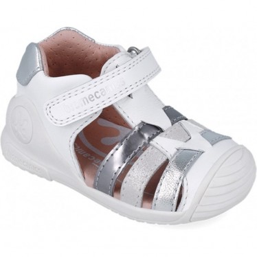 Biomecanics 252104 Sandales décontractées à lanières pour filles BLANCO_PLATA_B313