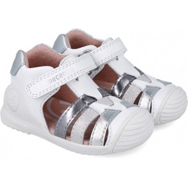 Biomecanics 252104 Sandales décontractées à lanières pour filles BLANCO_PLATA_B313
