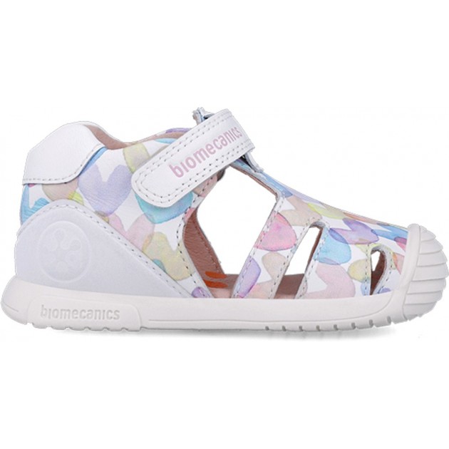 Sandales Biomecanics 252110 à imprimé cœur pour fille BLANCO_B050