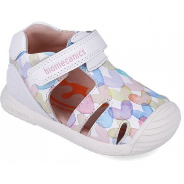 Sandales Biomecanics 252110 à imprimé cœur pour fille BLANCO_B050