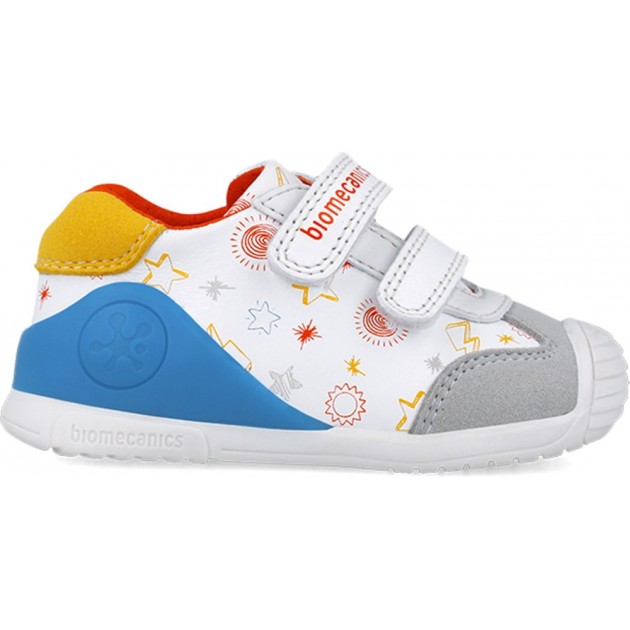 Chaussures de sport imprimées Biomecanics 252115 pour garçons BLANCO_YEMA_C835