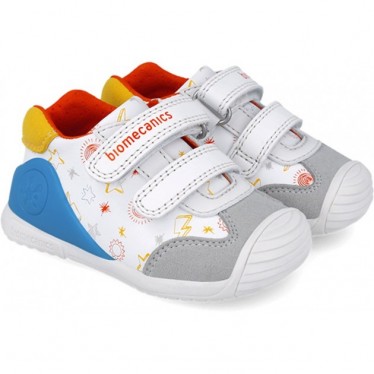 Chaussures de sport imprimées Biomecanics 252115 pour garçons BLANCO_YEMA_C835
