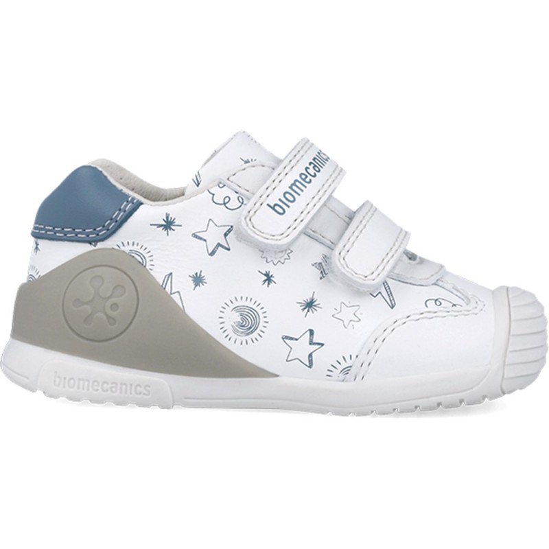 Chaussures de sport imprimées Biomecanics 252115 pour garçons BLANCO_INDIGO_B834