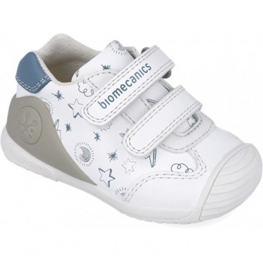 Chaussures de sport imprimées Biomecanics 252115 pour garçons BLANCO_INDIGO_B834