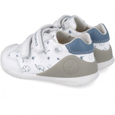 Chaussures de sport imprimées Biomecanics 252115 pour garçons BLANCO_INDIGO_B834