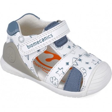 Sandales imprimées pour garçons Biomecanics 252116 BLANCO_INDIGO_B834