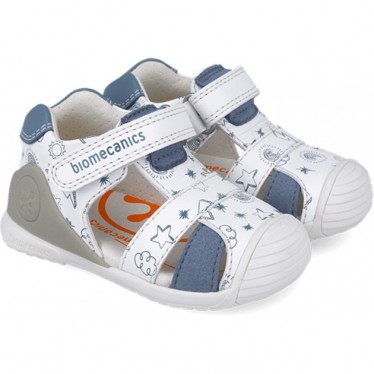 Sandales imprimées pour garçons Biomecanics 252116 BLANCO_INDIGO_B834