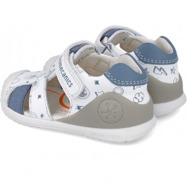 Sandales imprimées pour garçons Biomecanics 252116 BLANCO_INDIGO_B834