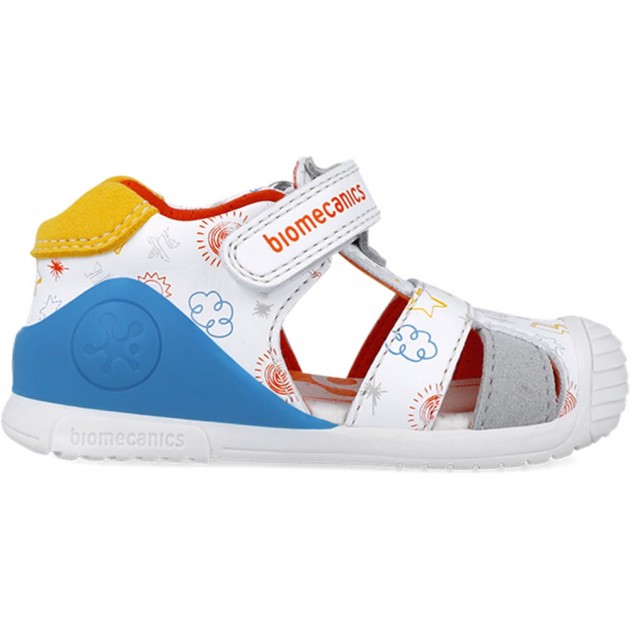Sandales imprimées pour garçons Biomecanics 252116 BLANCO_YEMA_C835