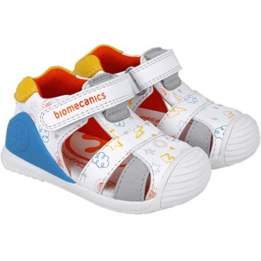 Sandales imprimées pour garçons Biomecanics 252116 BLANCO_YEMA_C835