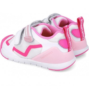 Baskets BIOMECANICS pour fille Premiers pas 252133 BLANCO_FUCSIA_D304
