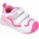 Baskets BIOMECANICS pour fille Premiers pas 252133 BLANCO_FUCSIA_D304