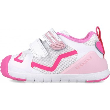Baskets BIOMECANICS pour fille Premiers pas 252133 BLANCO_FUCSIA_D304