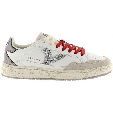 Victoria 8806103 Baskets Smash à paillettes métalliques BLANCO