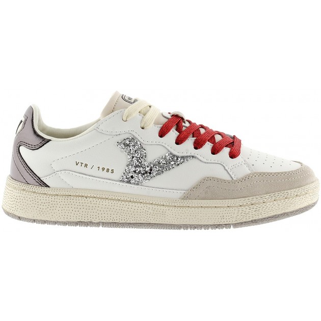 Victoria 8806103 Baskets Smash à paillettes métalliques BLANCO