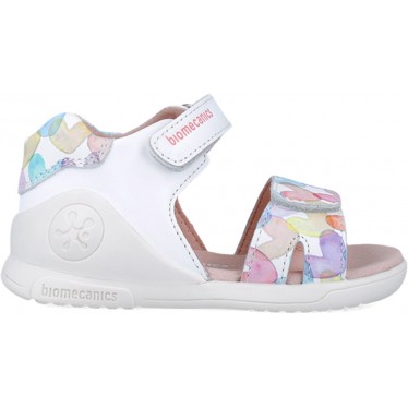Sandale à bout ouvert pour fille Biomecanics 252141 avec imprimé Biogateo BLANCO_B050