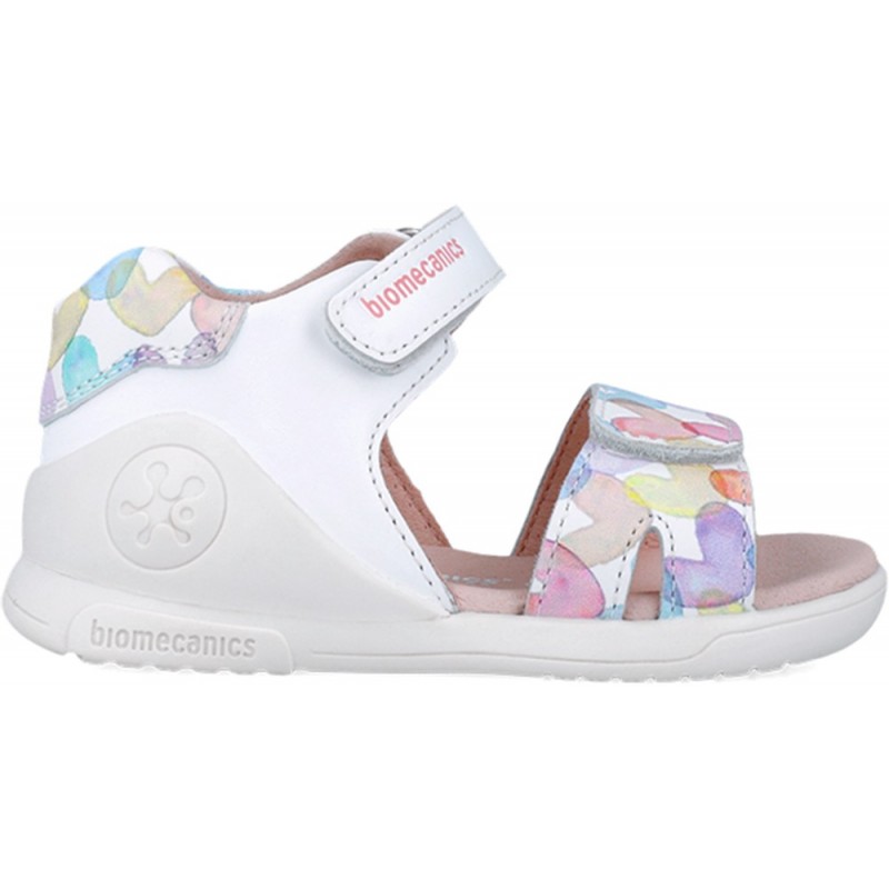 Sandale à bout ouvert pour fille Biomecanics 252141 avec imprimé Biogateo BLANCO_B050