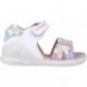 Sandale à bout ouvert pour fille Biomecanics 252141 avec imprimé Biogateo BLANCO_B050