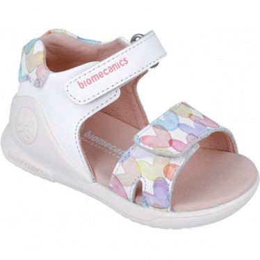 Sandale à bout ouvert pour fille Biomecanics 252141 avec imprimé Biogateo BLANCO_B050