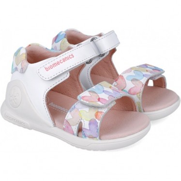Sandale à bout ouvert pour fille Biomecanics 252141 avec imprimé Biogateo BLANCO_B050
