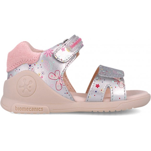 Biomecanics 252142 Sandales à bout ouvert pour filles avec imprimé Biogateo PLATA_B198